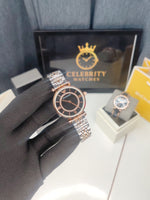 Emporioo Armanii Stainless Steel Analog Multi color band, Black daimond Dial Women Watch-Ar11223-a