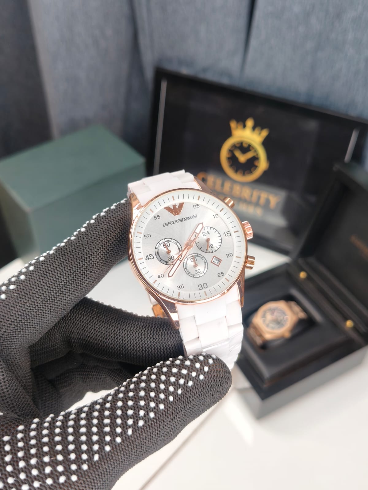 Emporioo Armanii Men's Watch - AR5919-a Premium White Metal body