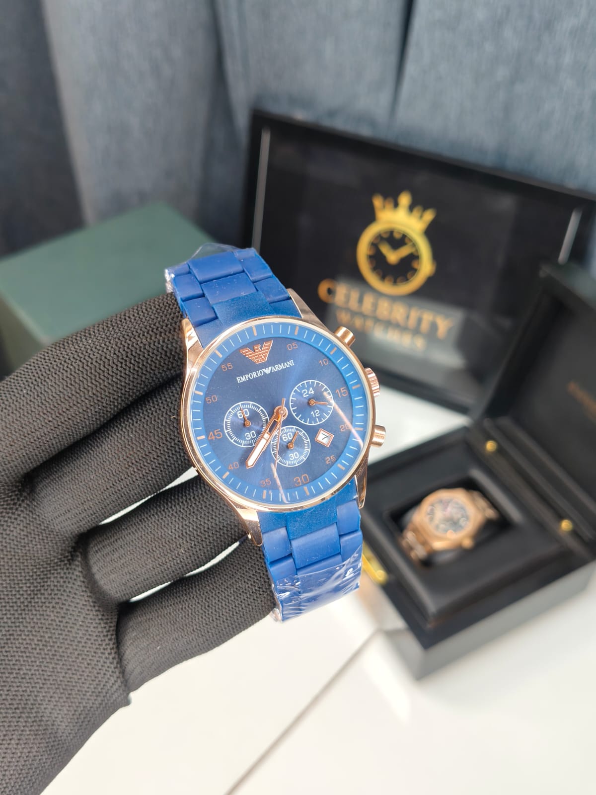 Emporioo Armanii Men's Watch - AR5919-a Premium Blue Metal body