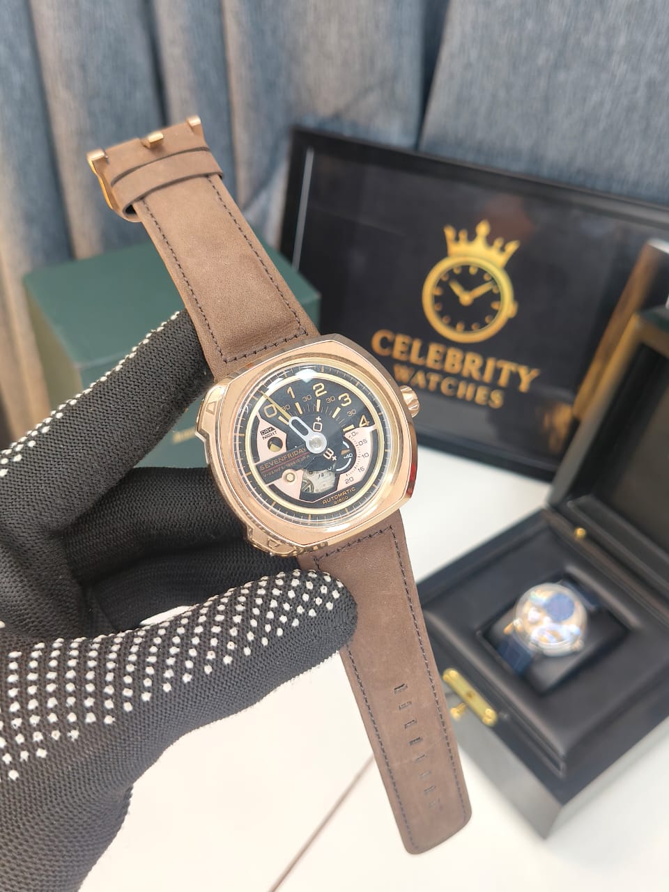 SevenFridayy V-Series-a Automatic Brown Leather Belt