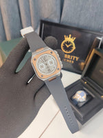 Bell n Ross BR 05-a Black Steel & Gold 40 mm Premium Black silicone Belt