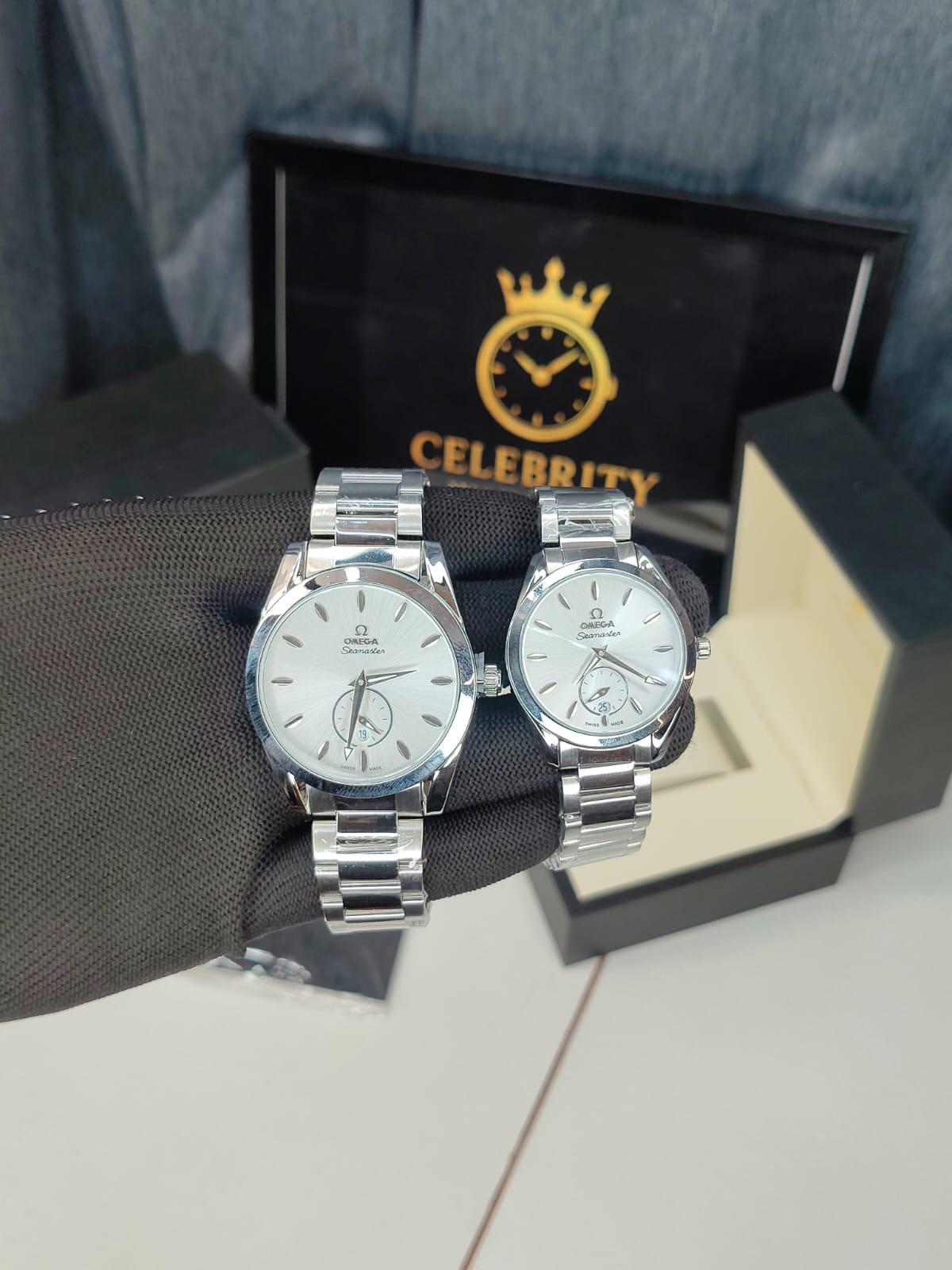 Omegaa Couple watch With 2 gift box 2499 .
