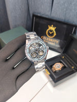 Rogerr Dubbis Quartz Black Spinning Movement