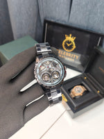 Rogerr Dubbis Quartz Black Spinning Movement