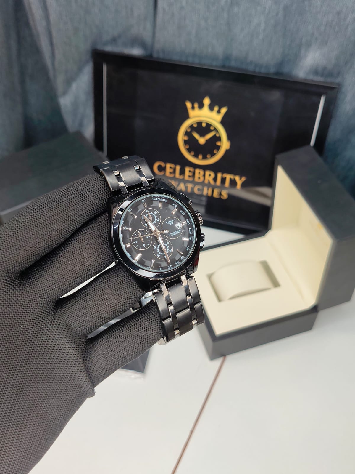 Tissott 1853 Chronograph Full black Metal belt