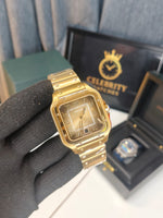 Santoss de Cartierr watch, large model, 1847 MC-A Metal Gold color band Attractive Dual color Dial