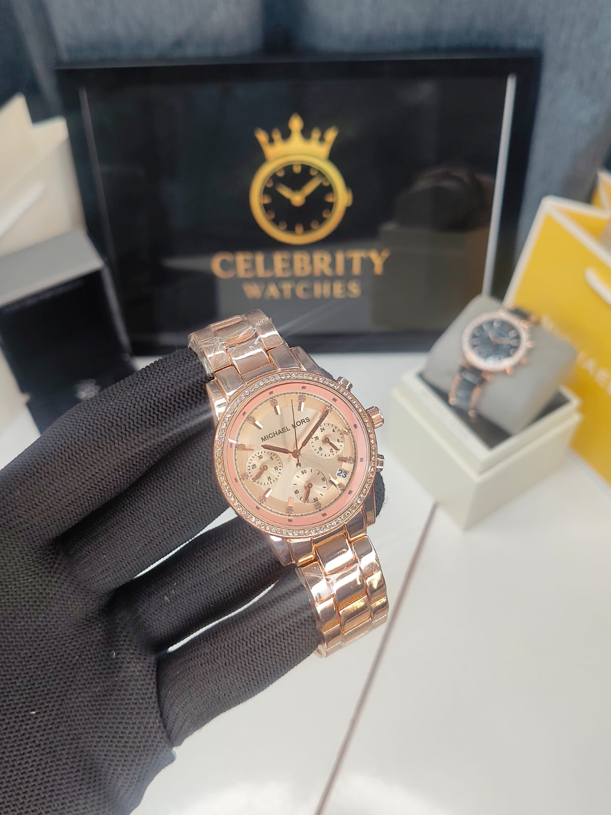 Michaell Korss Stainless Steel Analog Rose Gold Dial Women Watch-Mk 6375-a,