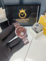 Fossill Women Steel Diamond Brown watch