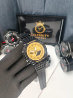 ANALOG-DIGITAL 2100 Series GM-2100G-1A9-a Vintage black goldenG SHOCKK ANALOG-DIGITAL 2100 Series GM-2100G-1A9-a Black attractive Golden yellow dial