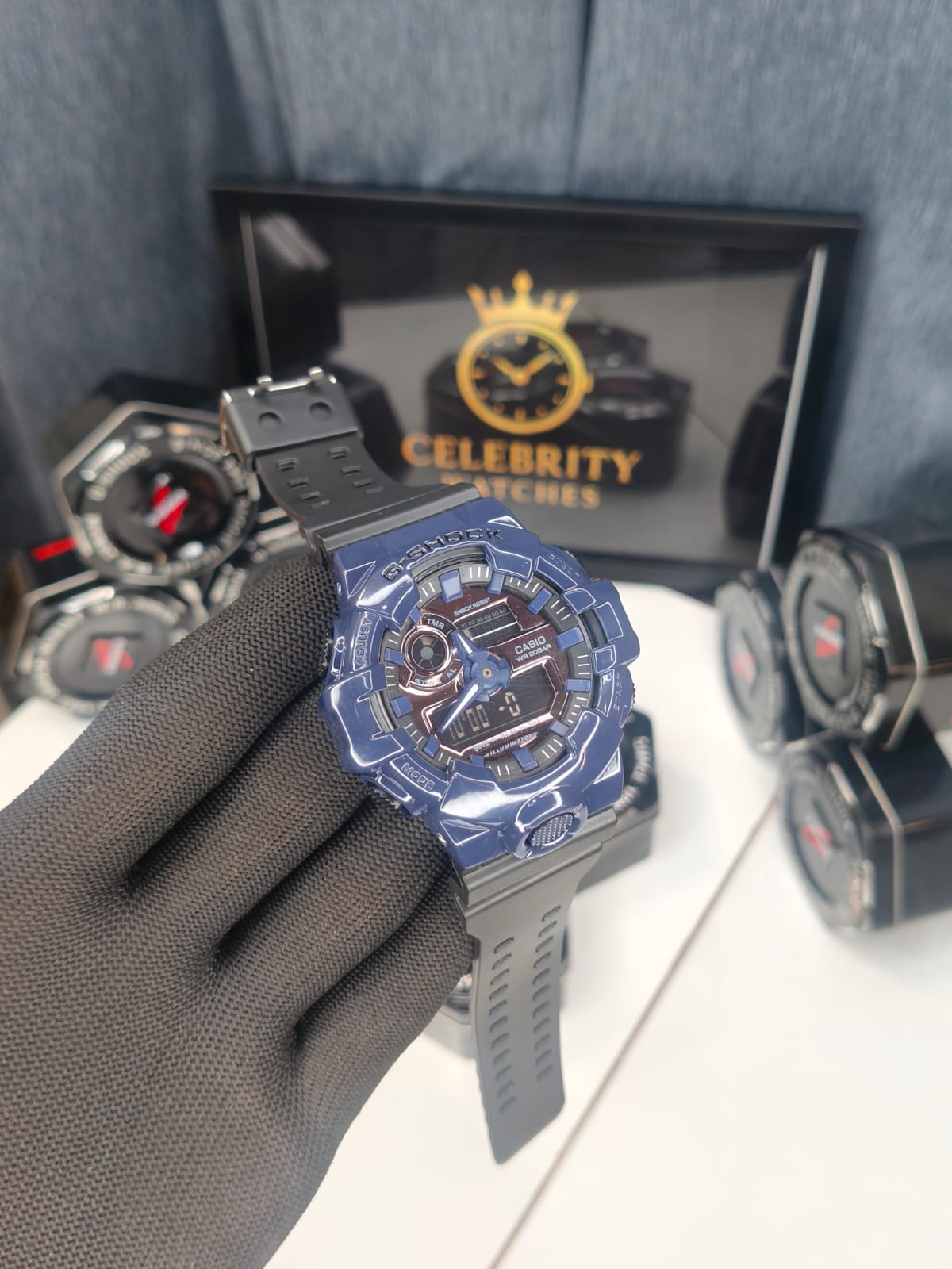 GM-700G-9ADR-A Analog-Digital Watch Attractive Black Blue