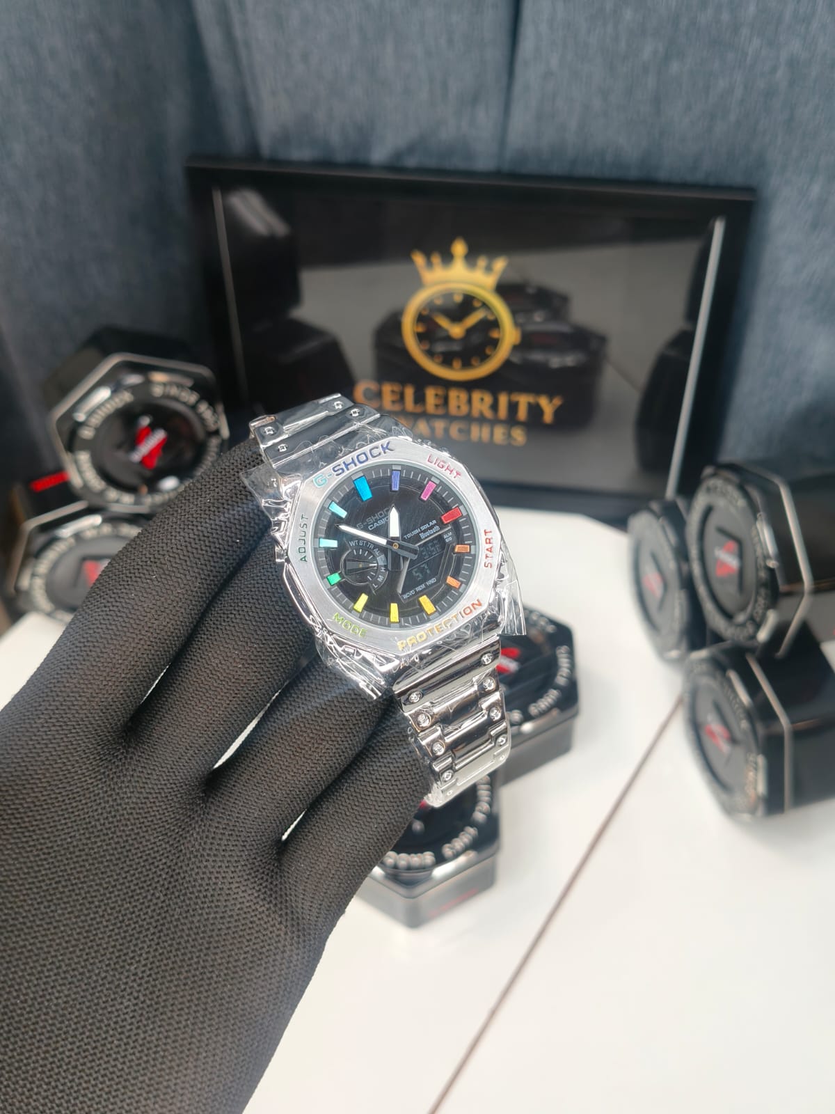 metal Octagonal Rainbow Metal Bezel GM-B2100BD-D BK