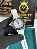 Omegaa White Wave Diver With Date Window