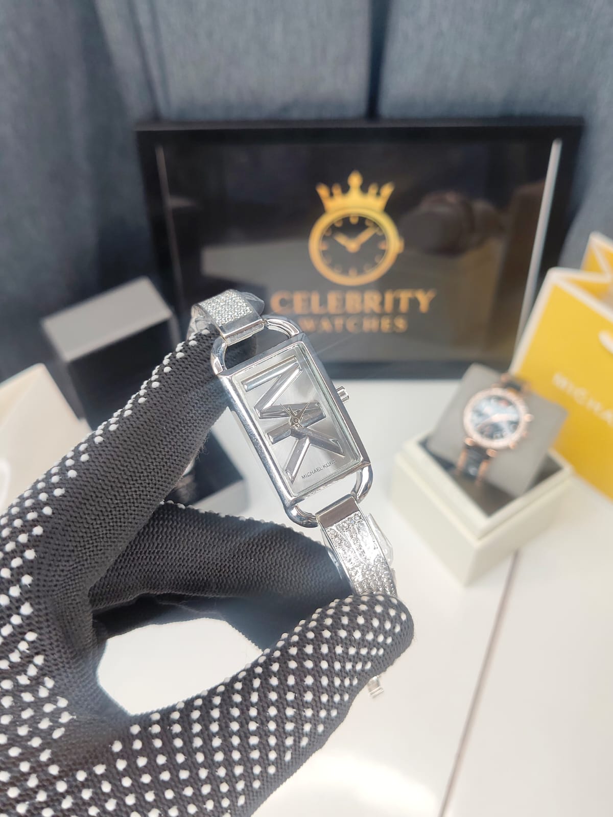 Michael Kors Stainless Steel Analog Silver Dial Women's Watch-Mk4840-a diamond bracelet, Band Color: Silver.
