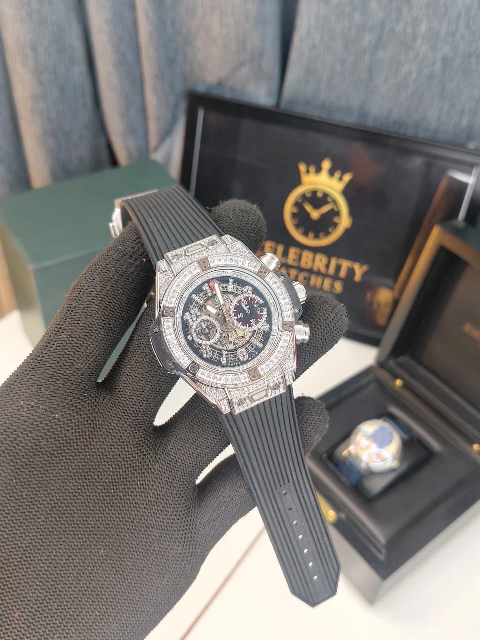 Hublott Big Bang Premium Black Leather High end Quat