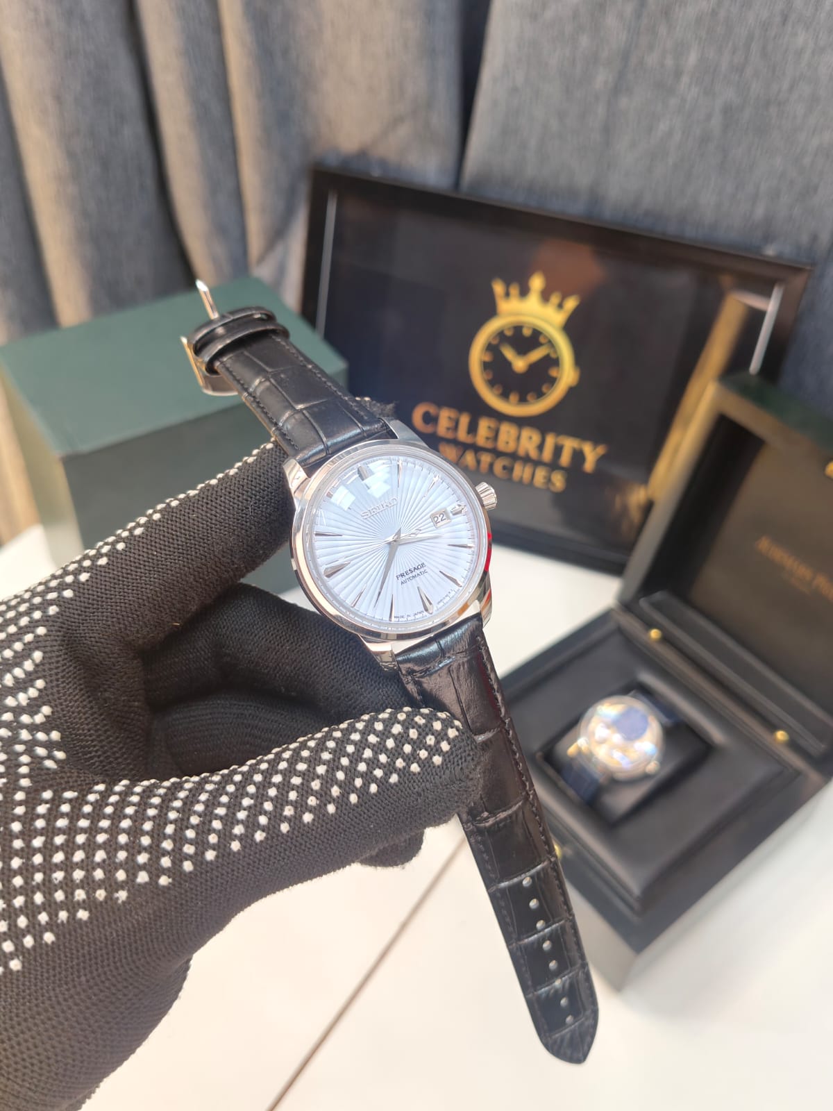 Seikoo Presagee SRPB43J1-a Automatic Movement High end Quality Black Belt Blue Dial