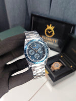 Omegaa Speedmasterr Chronograph Silver belt Blue Dual