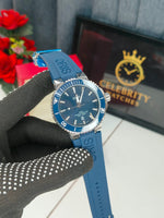 Oriss Men aquis Date blue color Silicone brlt 