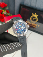 Oriss Men aquis Date Multi color Marble Finish black silicone belt Finish 