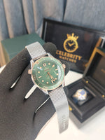 Omegaa SeaMaster Diver 2025 Silver Green Premium Back Open Automatic Machinery